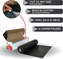 Load image into Gallery viewer, 54in x 108ft Black Waterproof Disposable Tablecloth Roll for Elegant Events