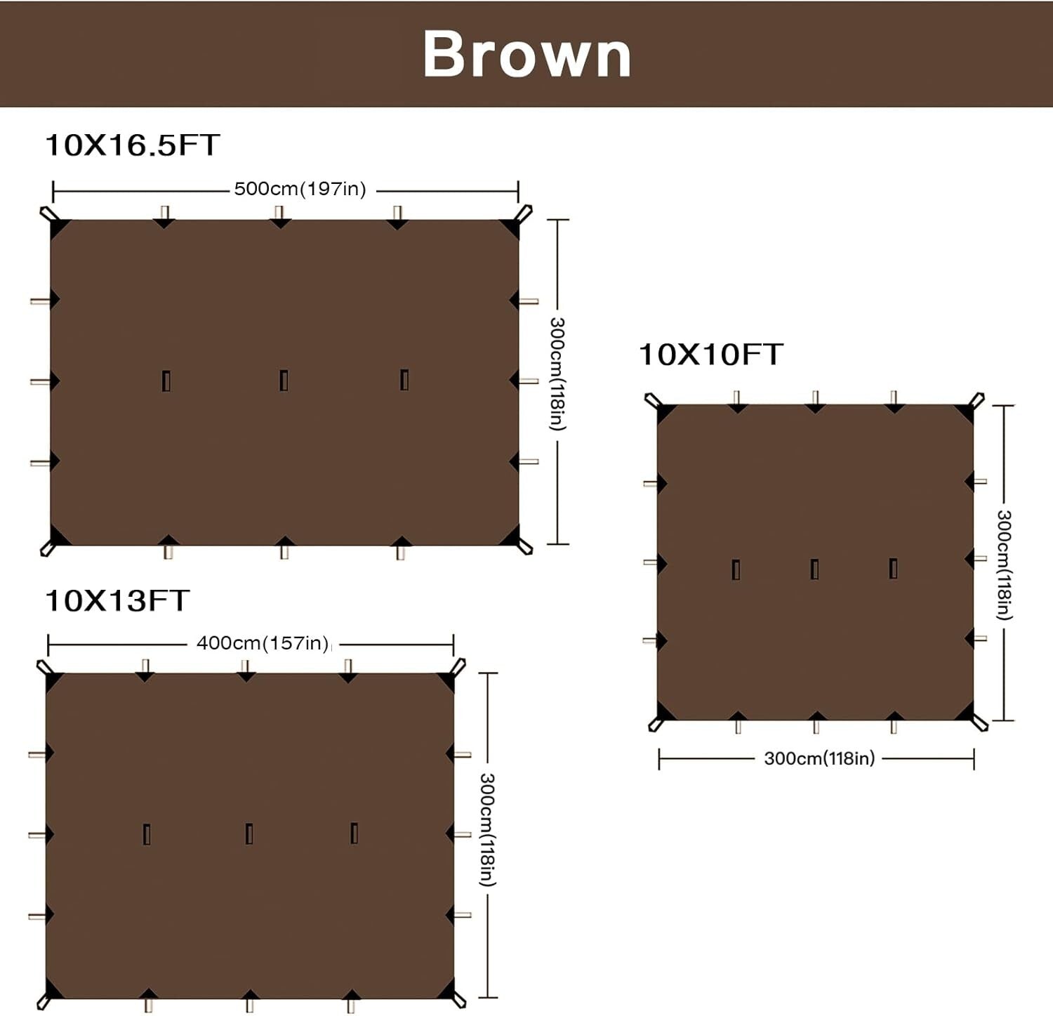 10x16.5ft Multi-Use Waterproof Tarp for Camping & Picnics - Easy Setup Included