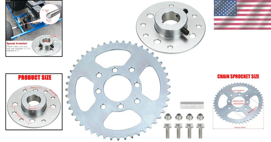 Durable 1" Bore Heavy Duty Sprocket Kit with 420 Chain for Drift Trikes & Karts
