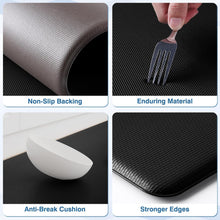 Load image into Gallery viewer, Black Non-Slip Anti-Fatigue Kitchen Mats Set - 17.3"x30" &amp; 17.3"x70" for Comfort