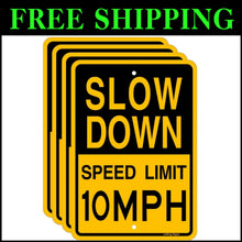 Load image into Gallery viewer, Lightweight 4-Pack Speed Limit Signs, 10 MPH Reflective Aluminum 17 x 12 Inches