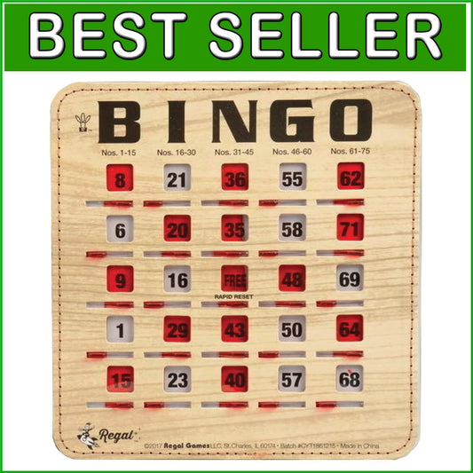 Durable Woodgrain Bingo Cards with Sliding Windows - Ideal for Family Gatherings