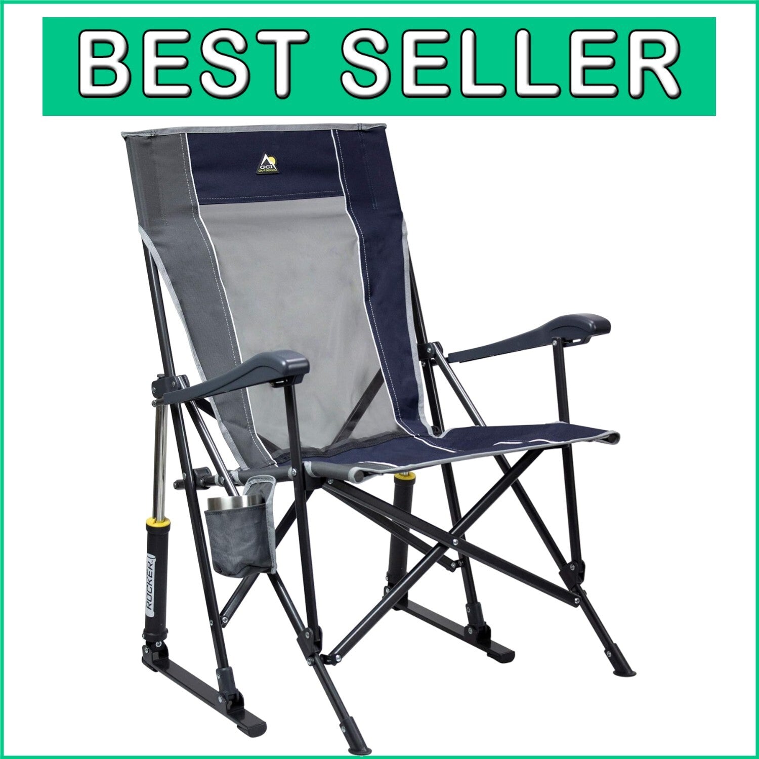 Lightweight RoadTrip Rocker Chair with Built-in Cupholder & Comfortable Backrest