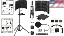 Load image into Gallery viewer, High Density Sound Isolation Shield Pack with Tripod for Professional Recording