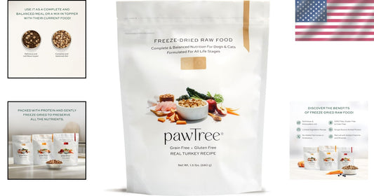 All-Natural 1.5 lbs Freeze-Dried Turkey Nutrition for Dogs, Complete & Balanced