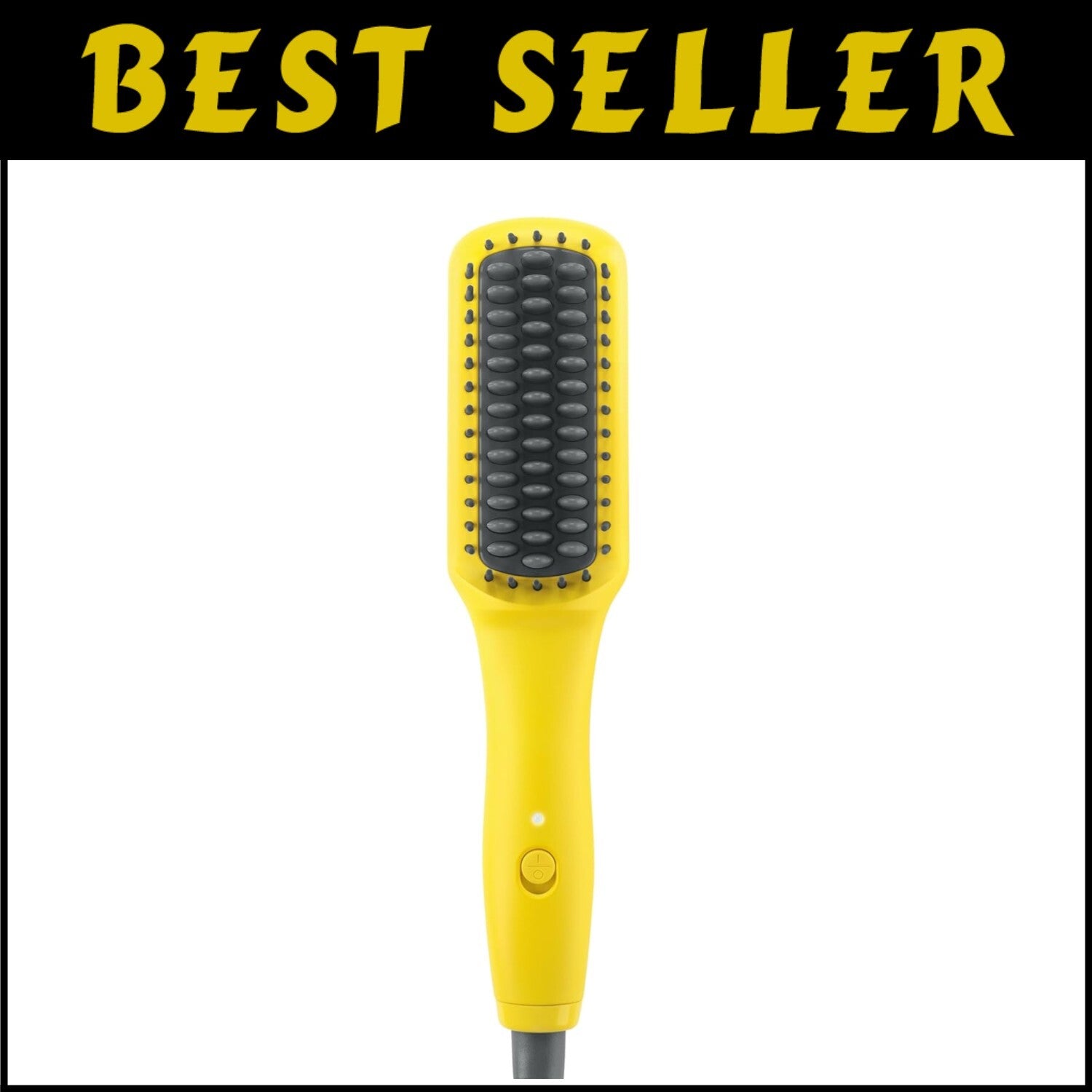 Versatile Mini Straightening Paddle Brush - Yellow Corded Electric Hair Tool
