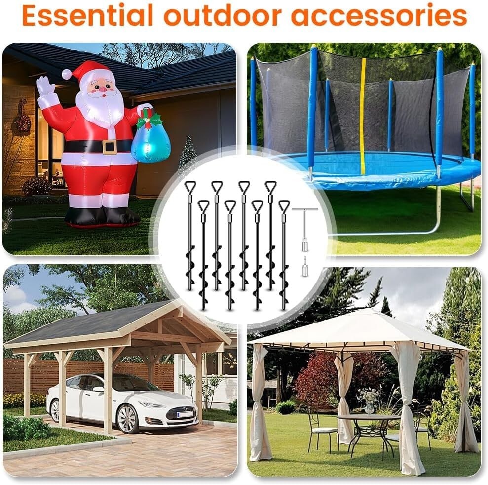 Alloy Steel Tent Stakes with Extended Blades – Secure Your Canopy and Trampoline
