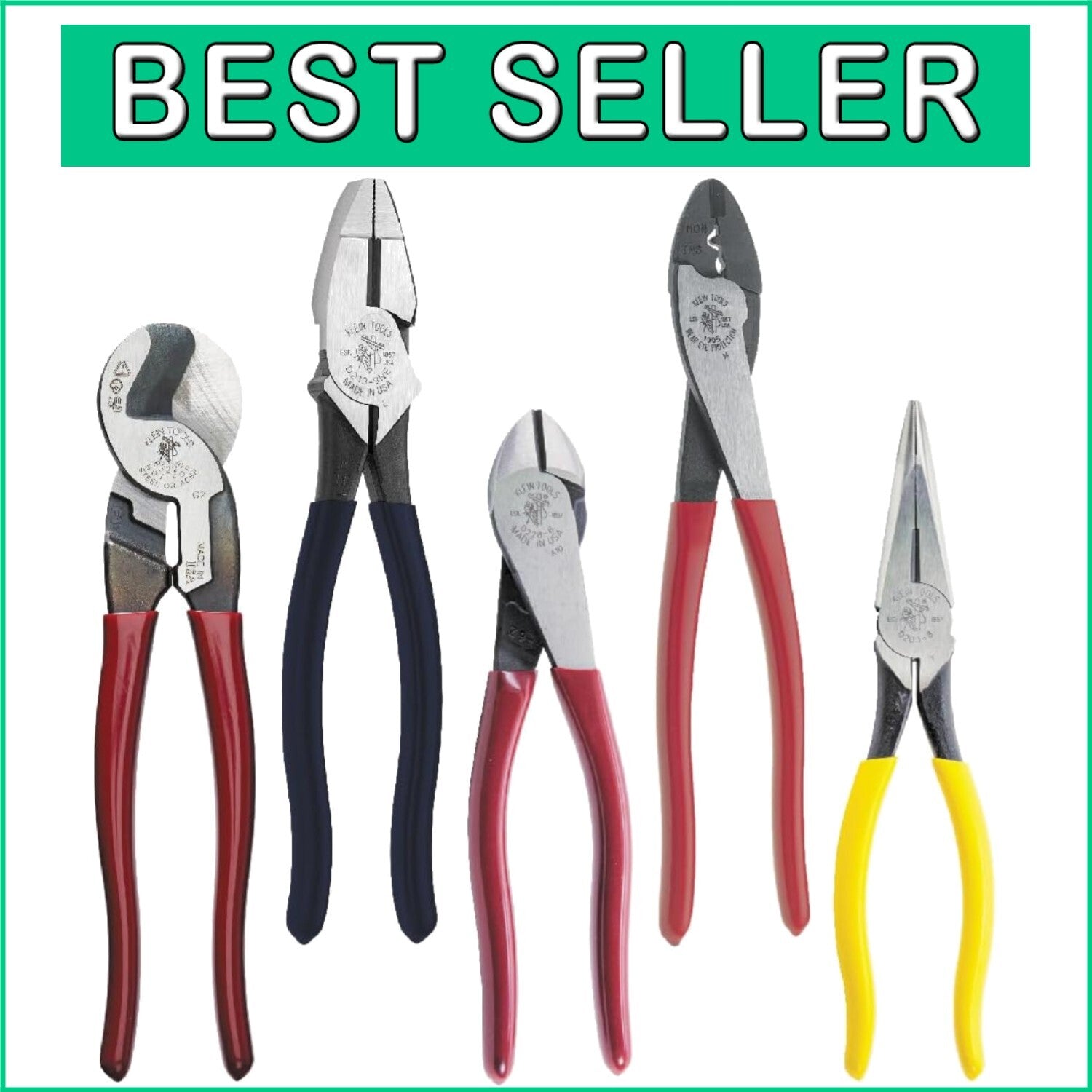 Alloy Steel 5-Piece Dipped Plier Set for Professional Cutting & Crimping Tasks