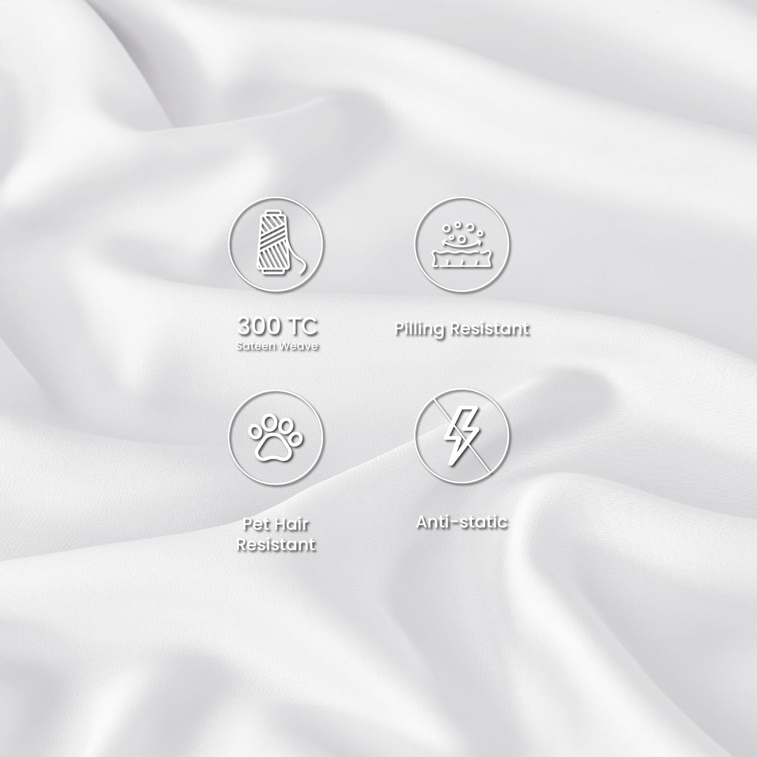 300 Thread Count Bamboo Rayon Full Set - Cooling Fitted Sheet & Pillowcases