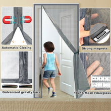 Load image into Gallery viewer, 72x96” Grey Magnetic Fiberglass Screen Door - Keep Bugs Out, Invite Fresh Air