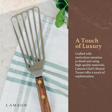Load image into Gallery viewer, Professional-Grade Chef's Slotted Turner 3" x 6" with Oiled Walnut Handle