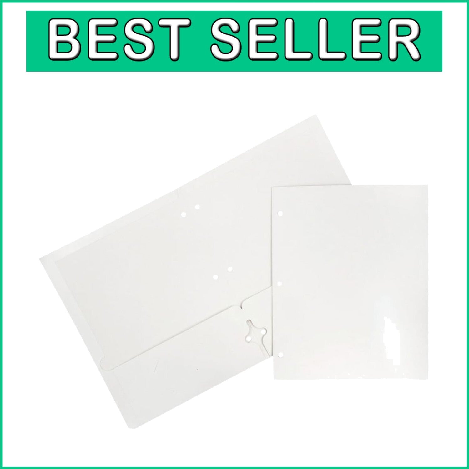 Durable Glossy Two-Pocket Letter Size Folders - 50 Pack for School & Office