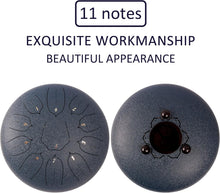 Load image into Gallery viewer, Beginner-Friendly 12" Steel Tongue Drum - Dark Blue for Meditation &amp; Therapy