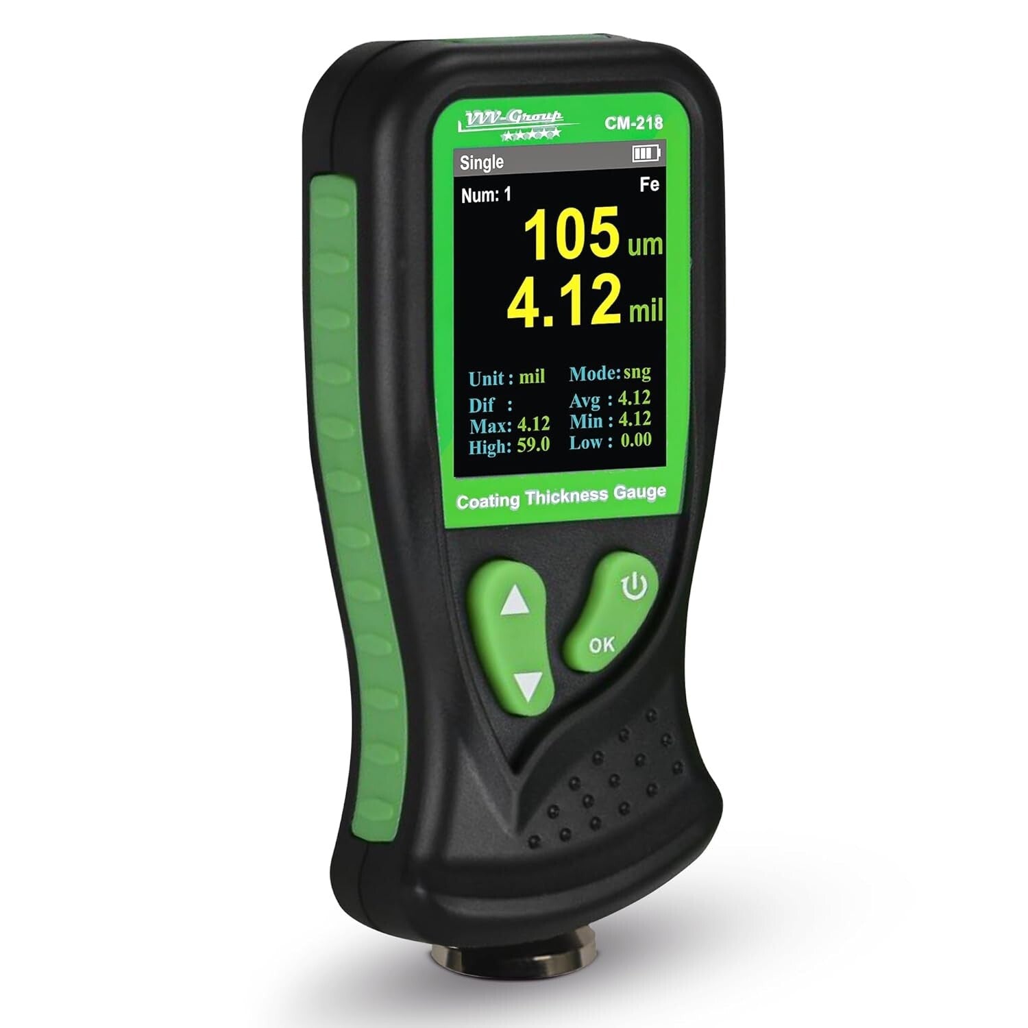 Digital Coating Thickness Gauge - Precision Paint Depth Meter with USB Recharge