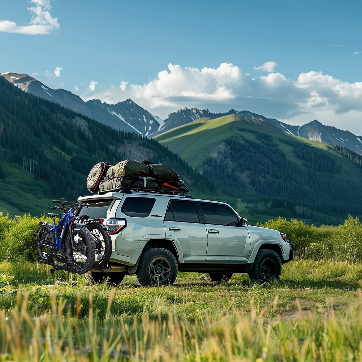 Heavy-Duty 200 lbs Capacity Bike Carrier with Anti-Wobble for 5-Inch Fat Tires