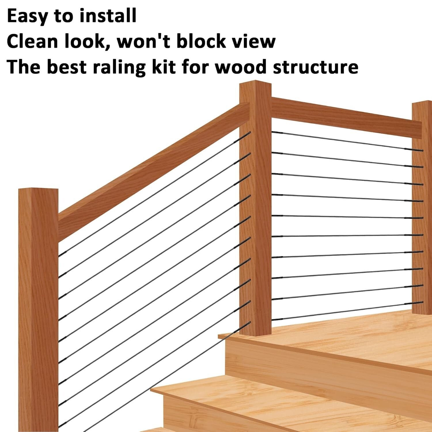 100 Pack T316 Stainless Steel Black Swage Lag Screws for Stylish Cable Railings