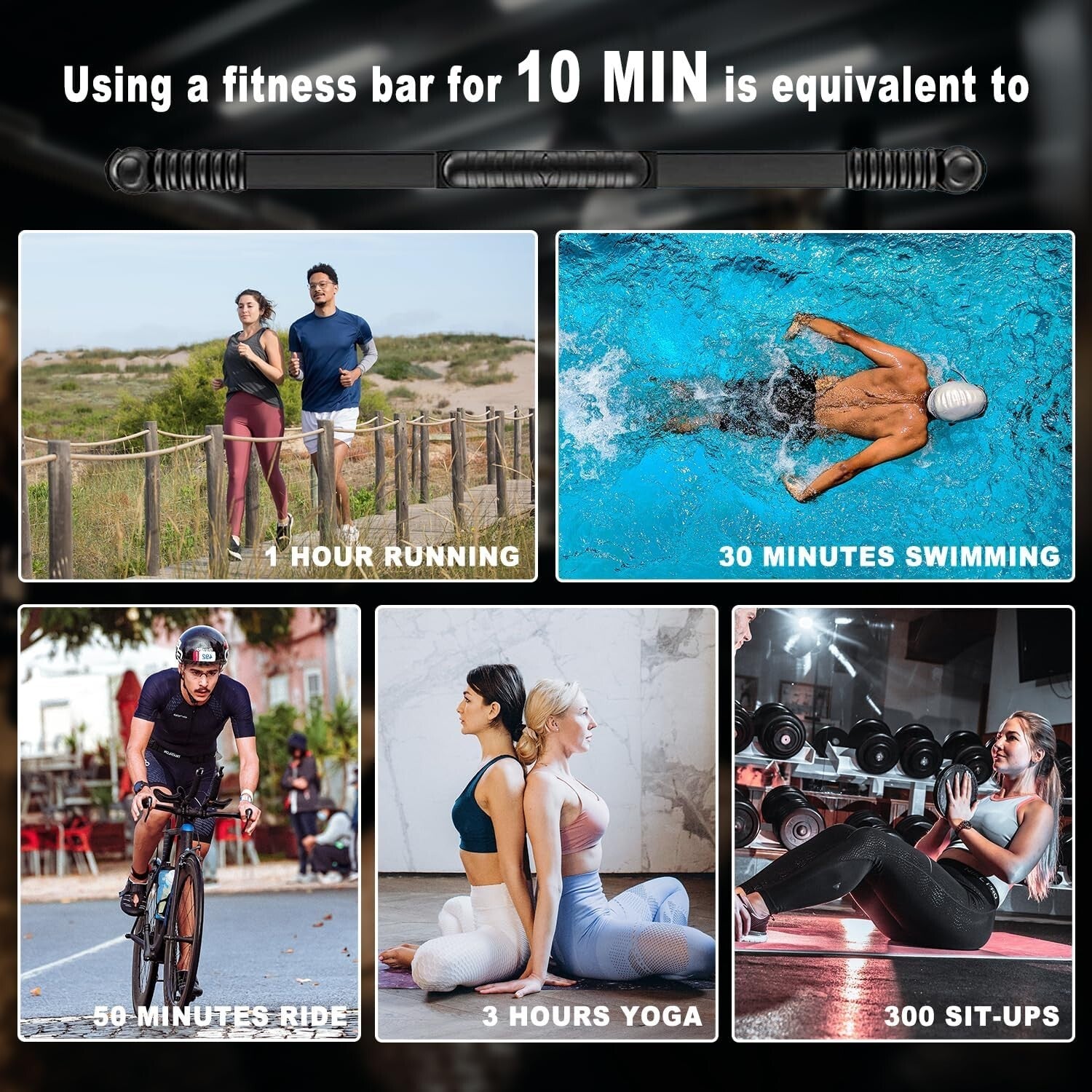 Elastic Fitness Bar: Portable Vibration Weight Stick for Total Body Workouts