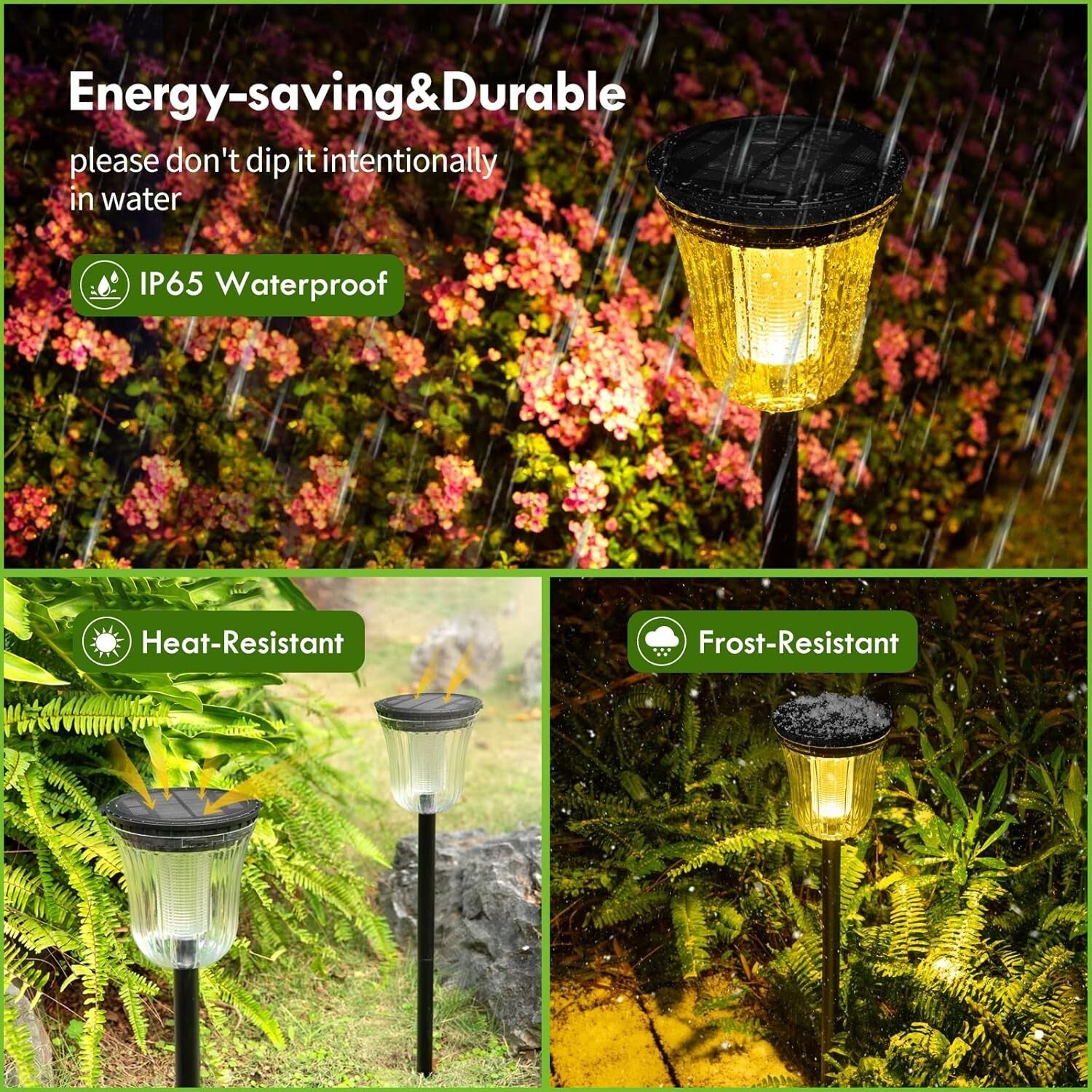 200 Lumens Solar Pathway Lights - Waterproof Outdoor Lights, 4 Pack Set