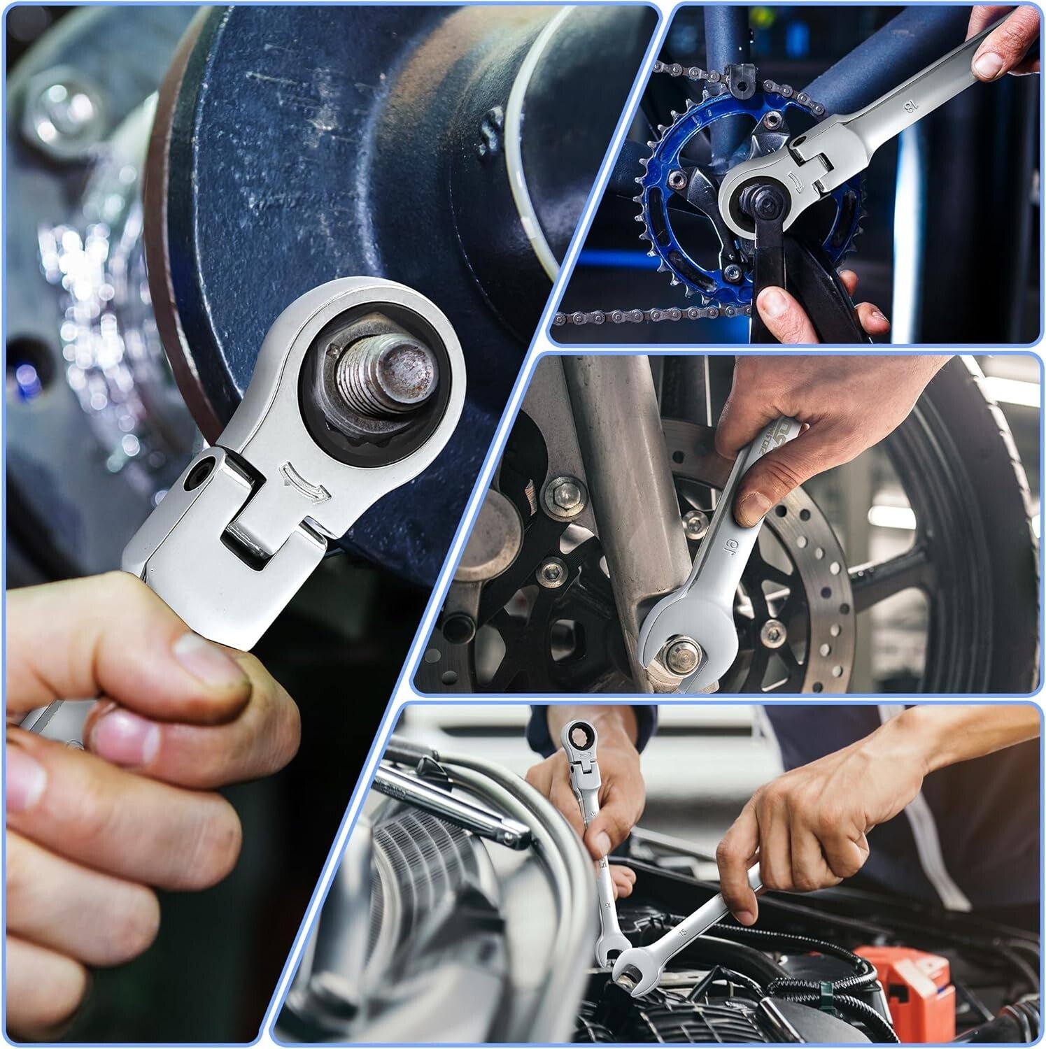 Professional 14-Piece Metric Wrench Set - 72-Tooth Flex-Head and Storage Case