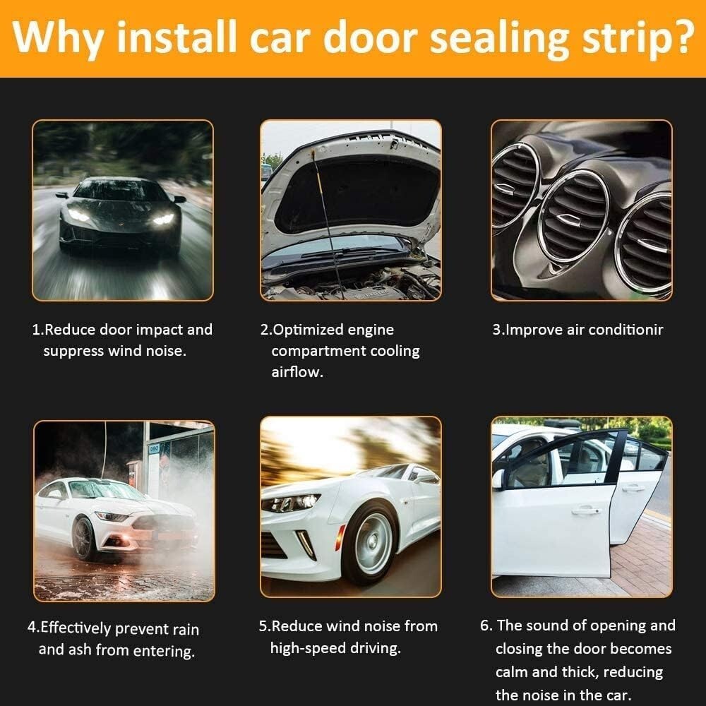 Flexible 50FT Car Door Trim Seal Gasket - Noise & Dust Protection for Vehicles