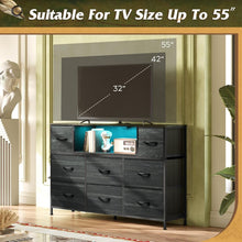 Load image into Gallery viewer, Stylish Charcoal Black 8-Drawer Dresser for Living Room &amp; Bedroom with USB Ports