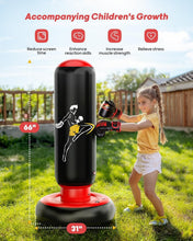 Load image into Gallery viewer, 66” Kids Inflatable Boxing Punching Bag &amp; Gloves - Fun Gym Toy for Ages 6-12