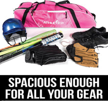 Load image into Gallery viewer, Rugged Wheeled Bat Bag for Baseball &amp; Softball Gear - Lightweight &amp; Stylish Pink
