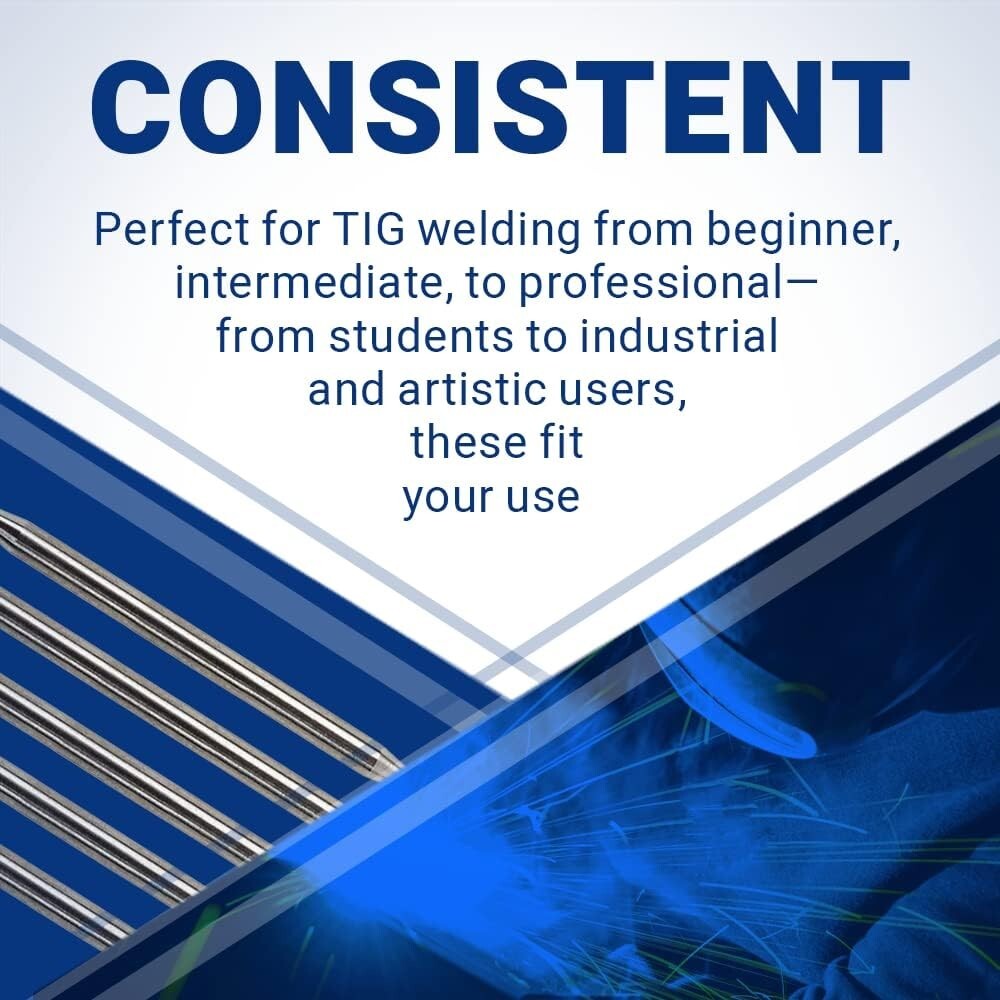 Premium 2% Thoriated Tungsten Electrodes - Ideal for All Skill Levels in Welding