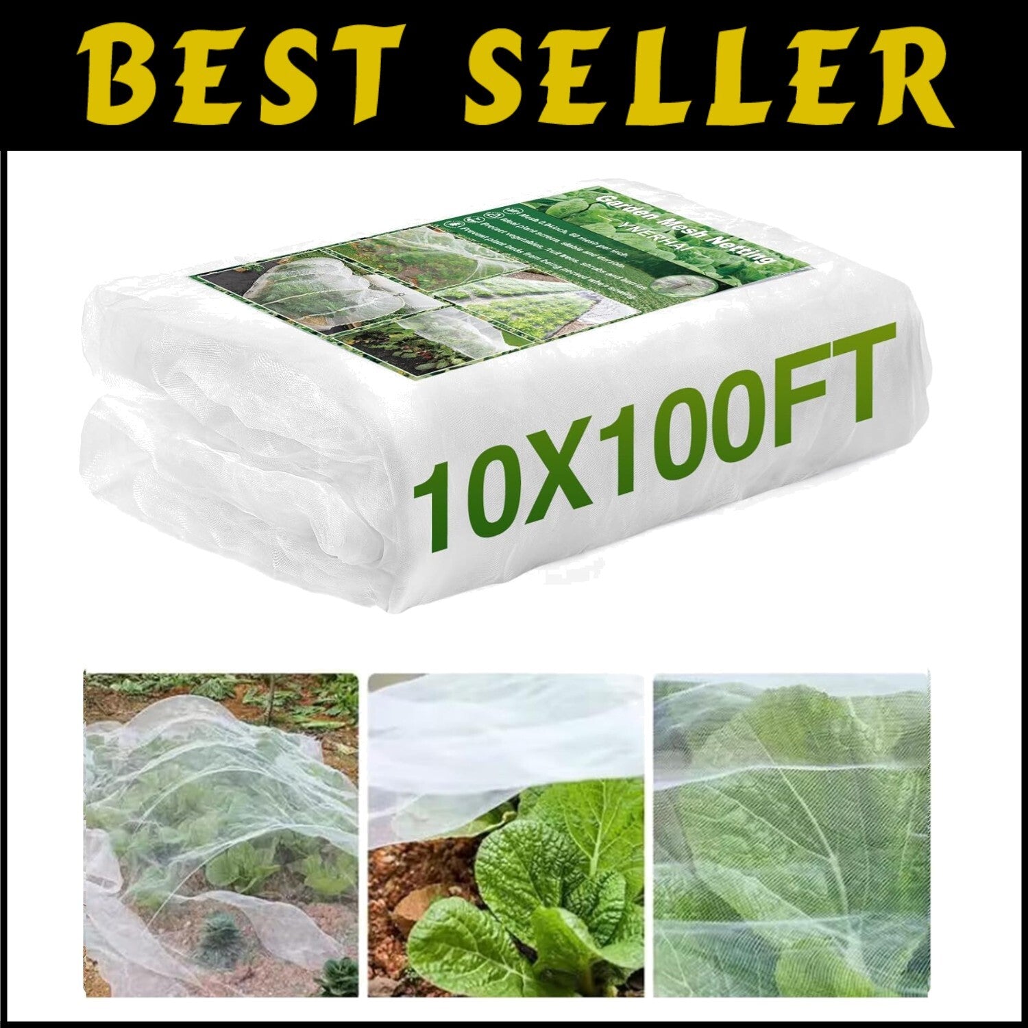10X100FT Garden Mesh Netting for Ultimate Fruit Tree Protection & Plant Care