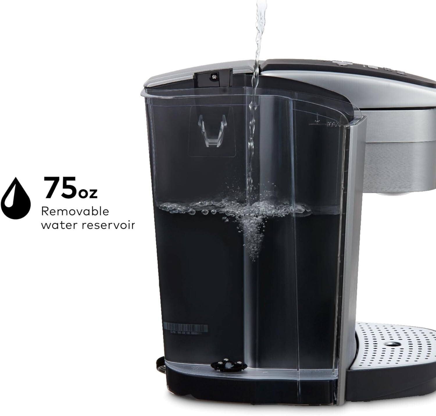 Versatile Single Serve Coffee Maker with Iced Setting & 75oz Water Reservoir