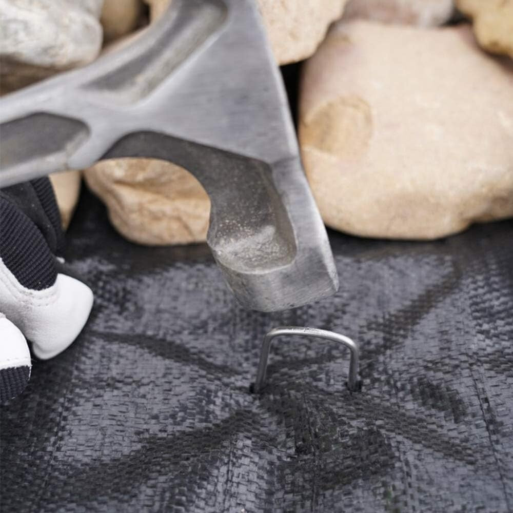 200 Pack Heavy Duty 12" Galvanized Garden Stakes - Rust Resistant Landscape Pins