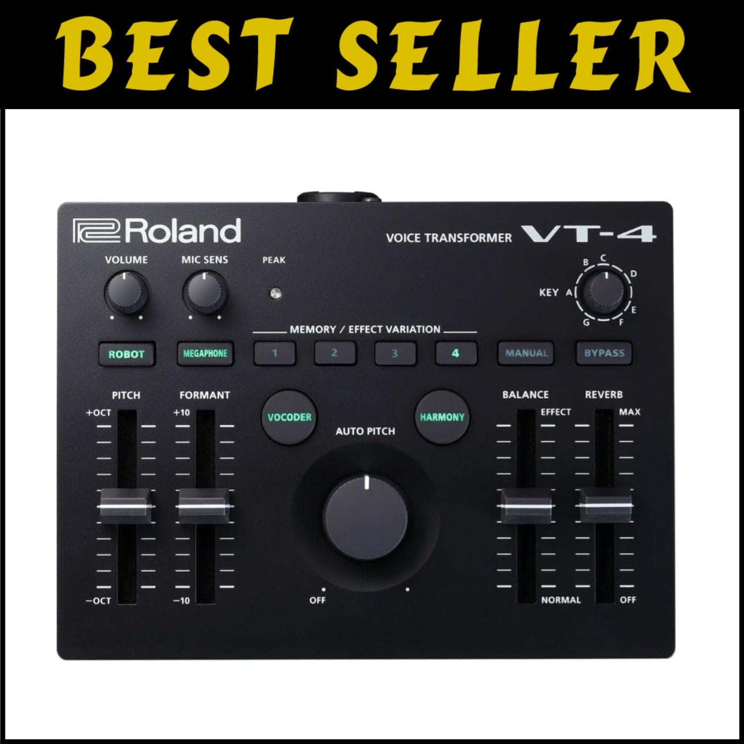 Black Vocal Transformer with Modern Effects - USB Interface and Battery Powered