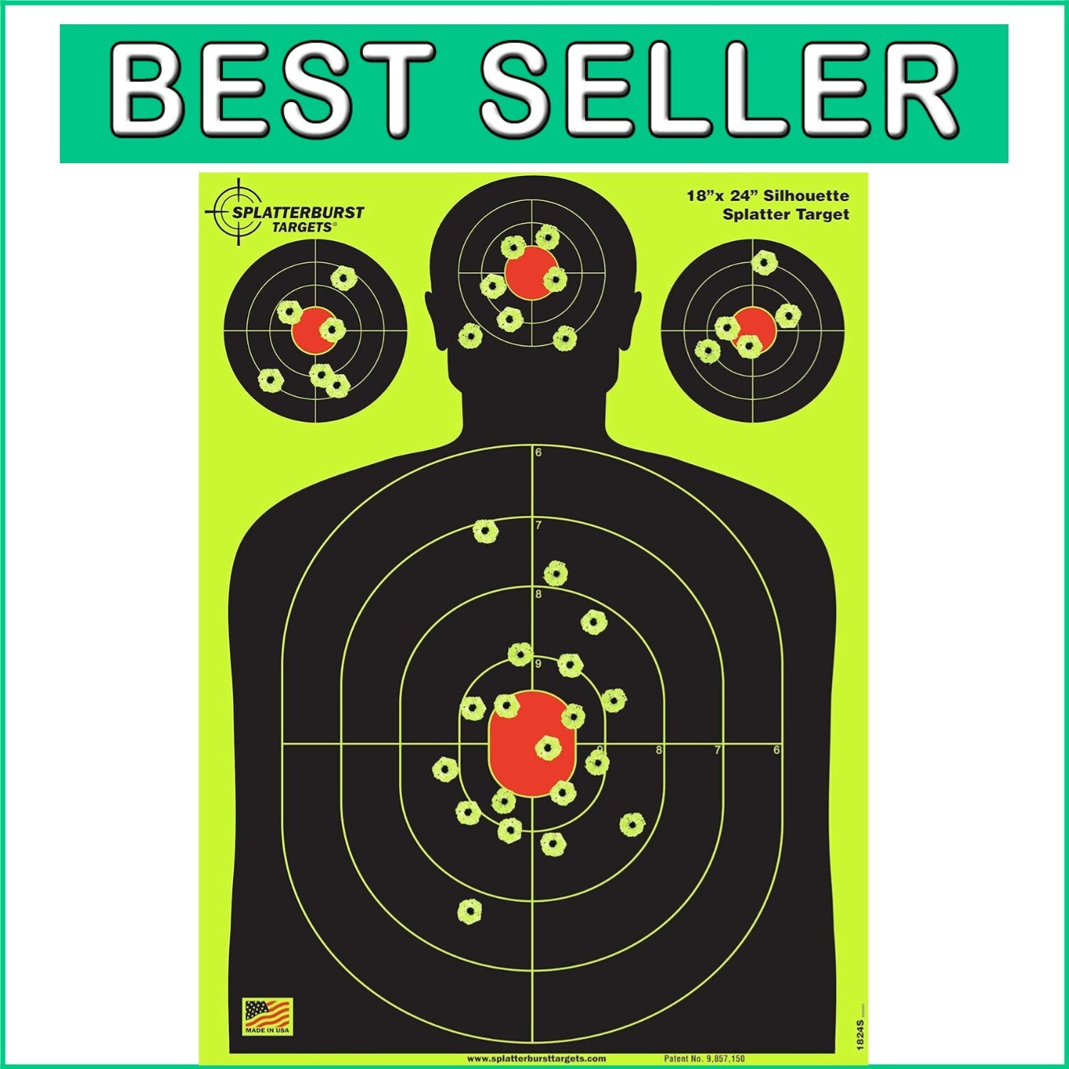 50 Pack 18x24 Inch High Visibility Splatter Targets - Burst Fluorescent Yellow