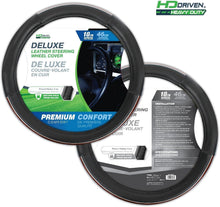 Load image into Gallery viewer, Easy Installation Woodgrain Leather Steering Wheel Cover for 18” Steering Wheels