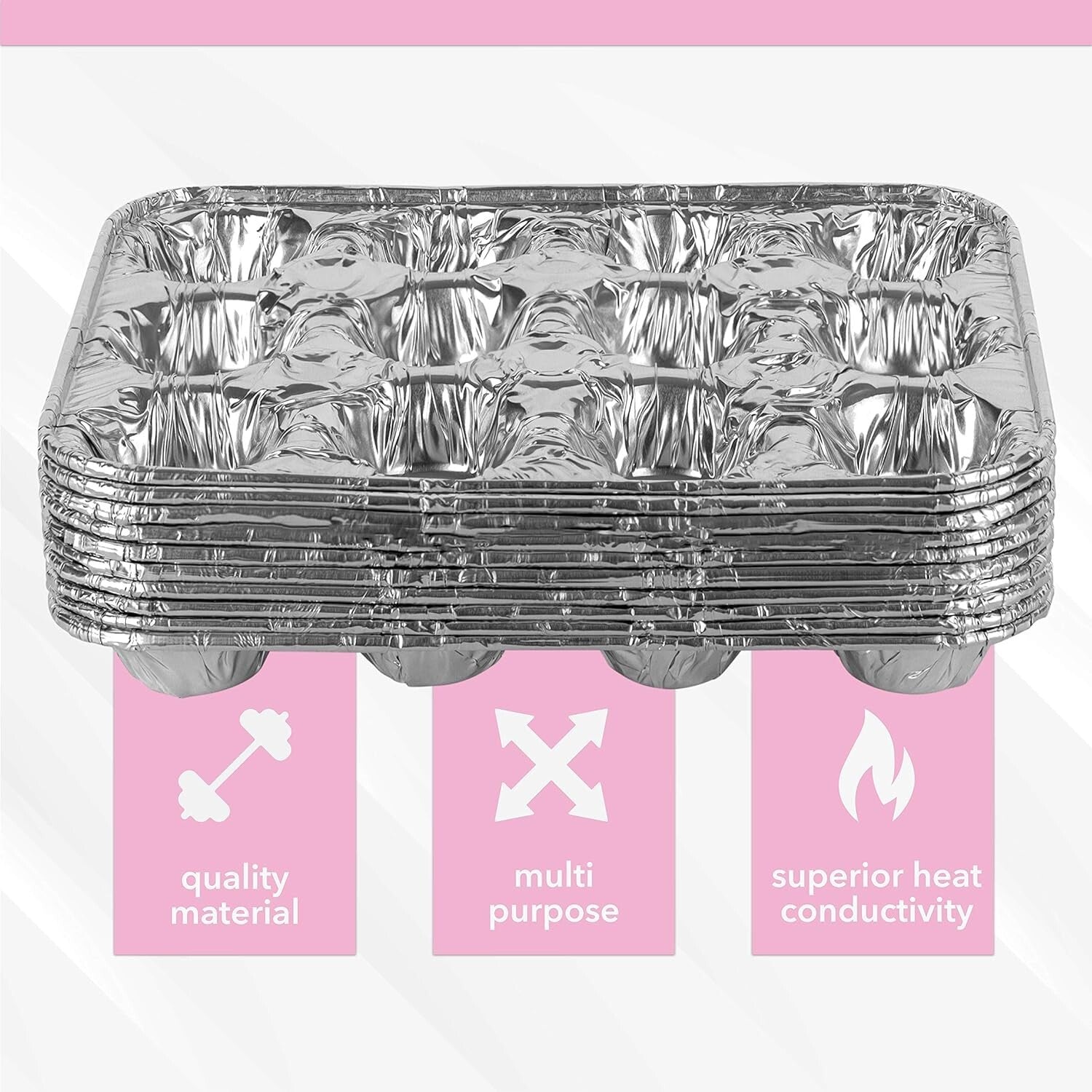 High-Quality Aluminum Mini Cupcake Pans - 12 Cavity, Eco-Friendly & Disposable