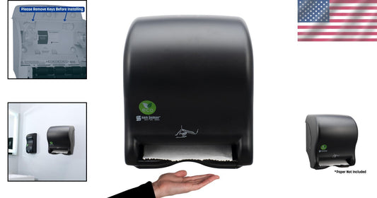 Sustainable Black Electronic Paper Towel Dispenser with Universal Roll Capacity
