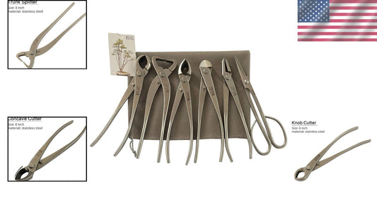 Durable Bonsai Tool Set: Knob Cutter, Trunk Splitter, & More in Stainless Steel