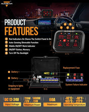 Load image into Gallery viewer, Customizable 6 Gang Waterproof Switch Panel with Solid State Relay Technology