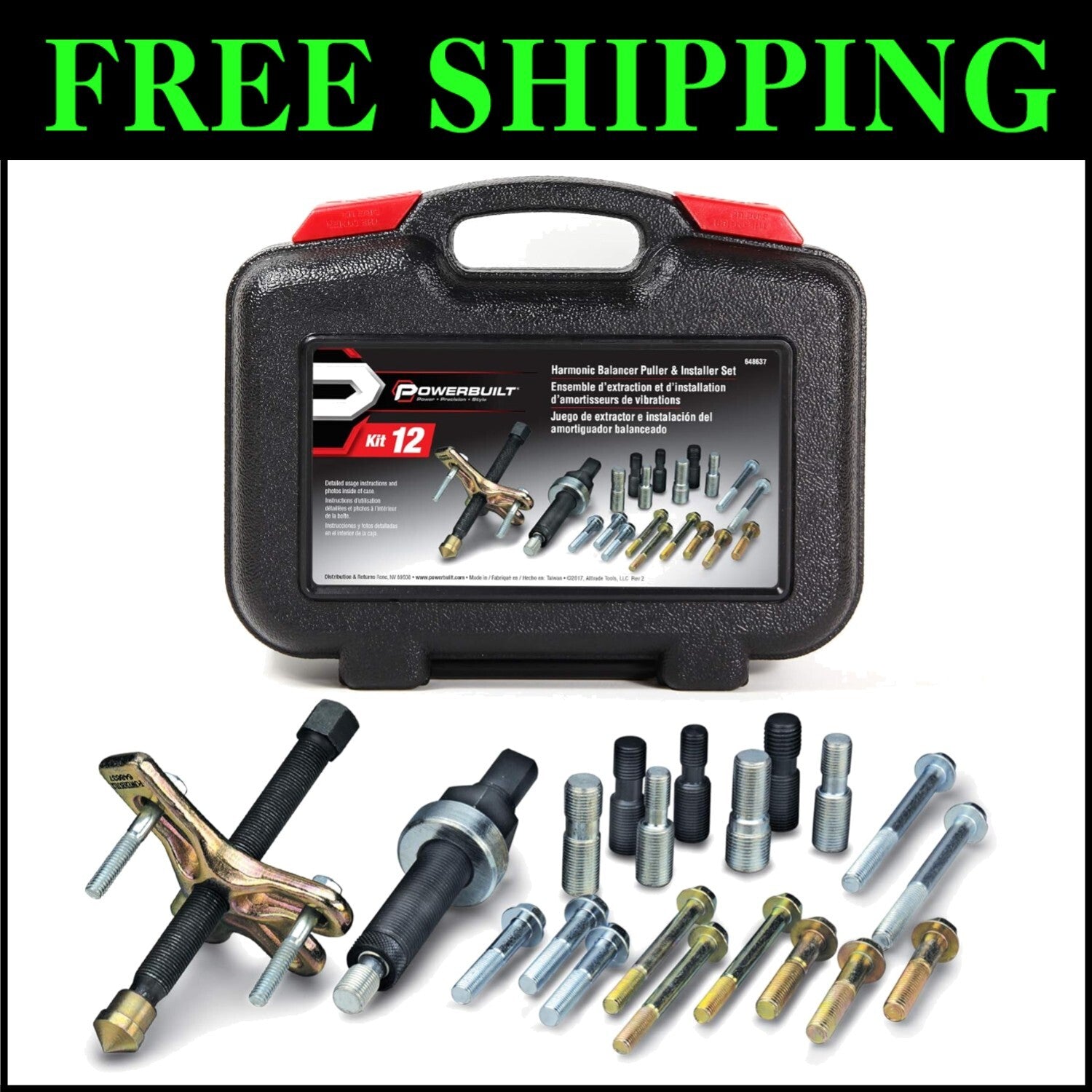 Frustration-Free 22-Piece Harmonic Balancer Puller/Installer Kit for DIY Repairs