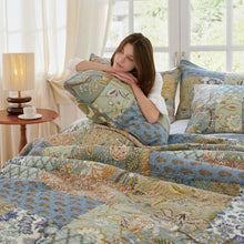 Load image into Gallery viewer, Sage King Size Comforter Set - 100% Cotton Quilted Bedding with Pillow Shams