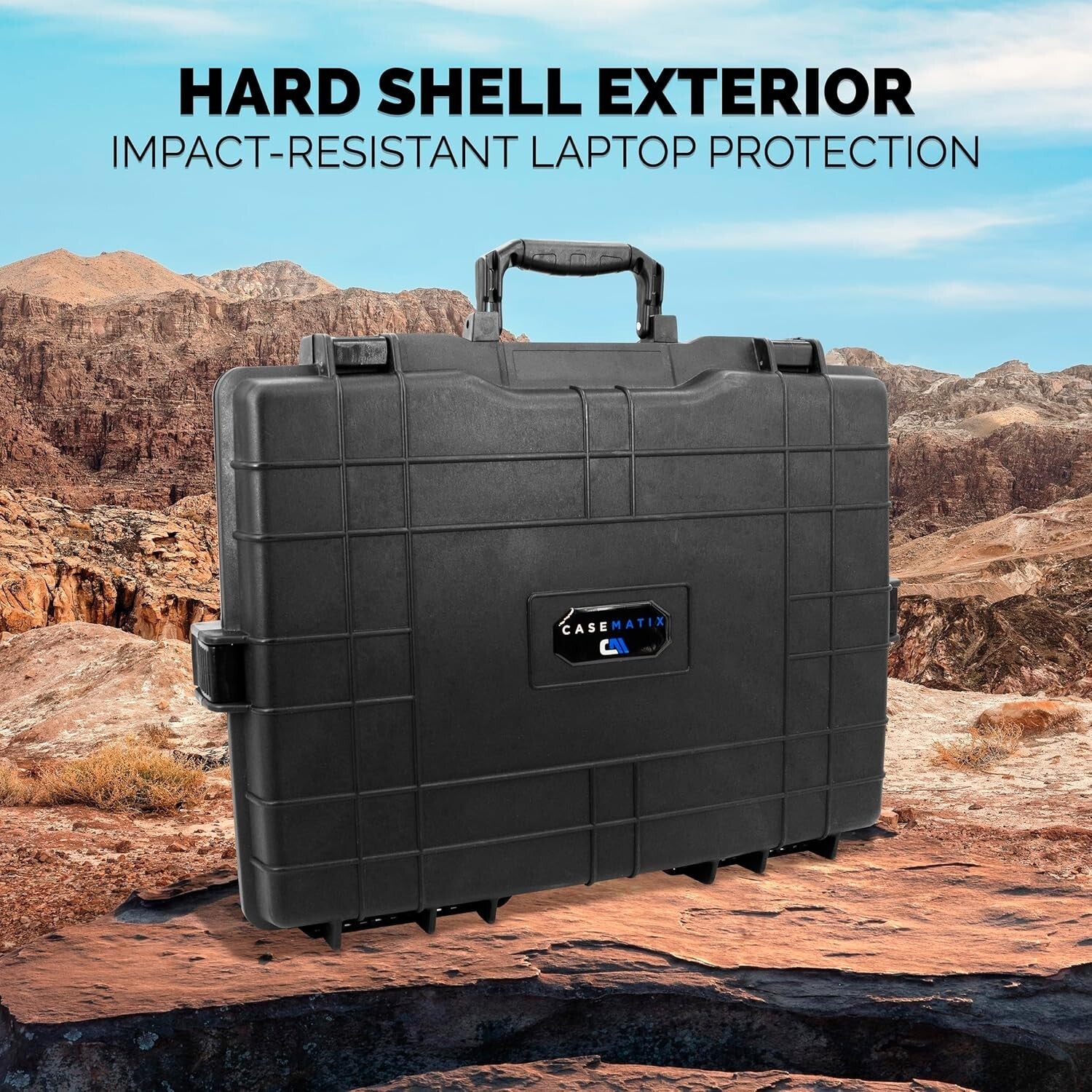 Durable Waterproof Hard Case with Foam for 15-17" Gaming Laptops - Secure Travel