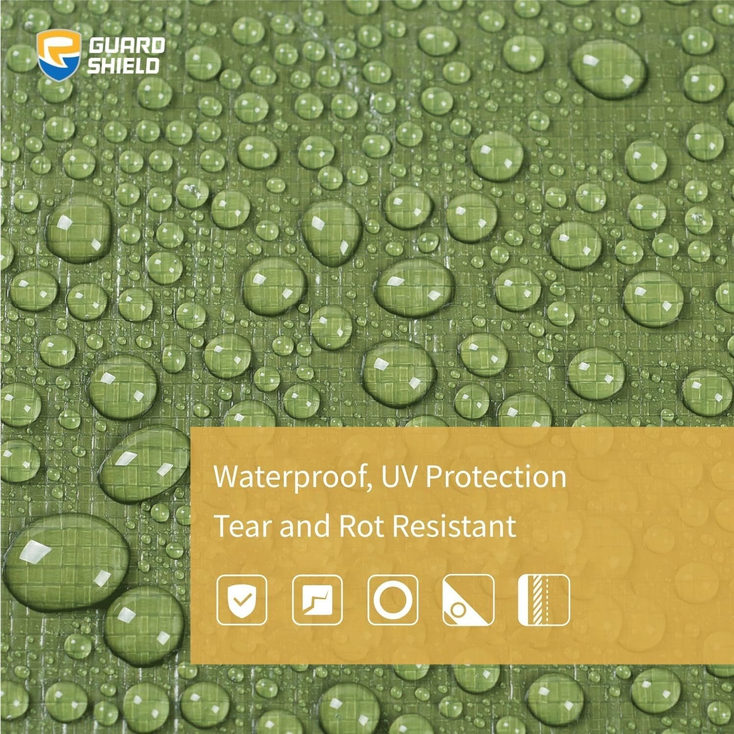 Durable 20x20 Feet Green Polyethylene Tarp - 10mil Thickness Waterproof Cover