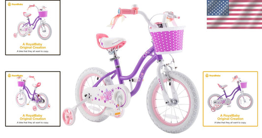 Stylish Girls Bike 14-Inch with Training Wheels & Basket for Easy Learning