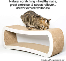 Load image into Gallery viewer, Jumbo Cat Scratcher Lounge - Stylish 39" White Cardboard Perch for Playtime