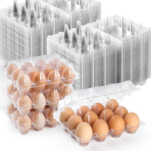 Load image into Gallery viewer, Eco-Friendly 12 Count Egg Cartons - 160 Clear Plastic Trays for Fresh Eggs