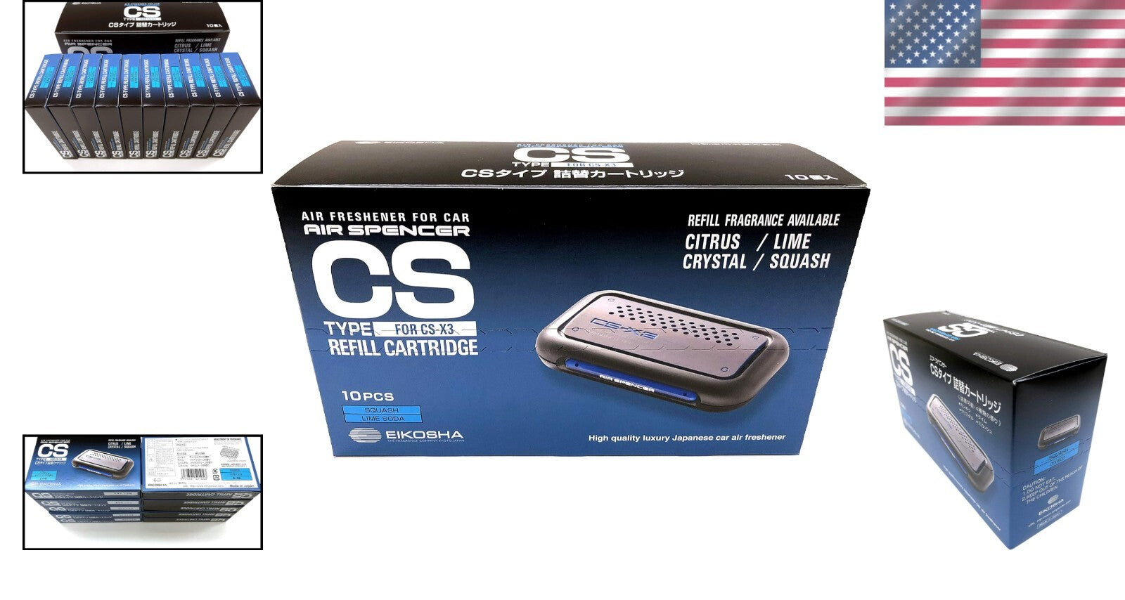 CS-X3 Squash Air Freshener Refills – 10 Pack with Adjustable Scent Control