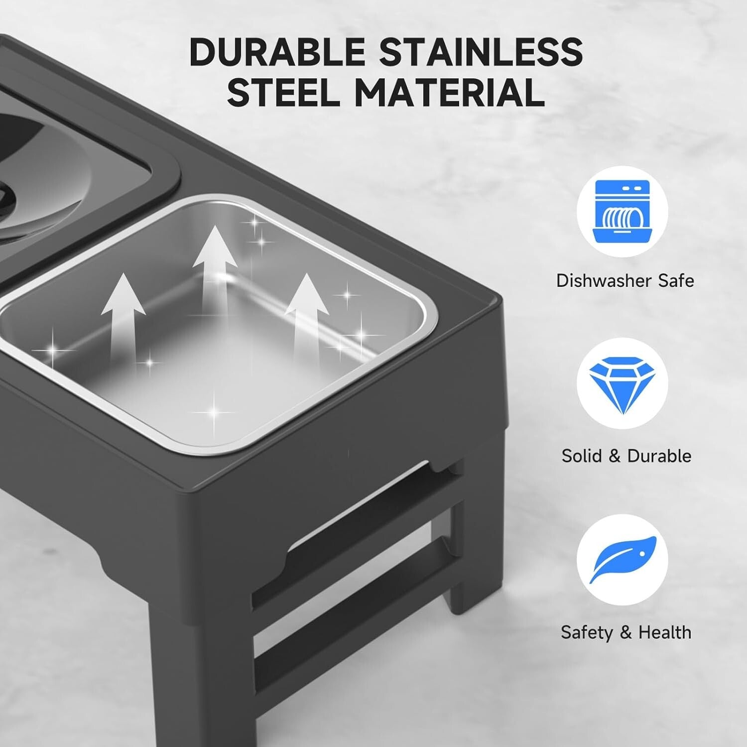 Stainless Steel Adjustable Dog Feeder with Anti-Slip Base for Healthy Pets