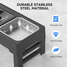 Load image into Gallery viewer, Stainless Steel Adjustable Dog Feeder with Anti-Slip Base for Healthy Pets