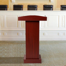 Load image into Gallery viewer, Elegant Wooden Podium Stand with Heavy Base for Classroom &amp; Church Presentations