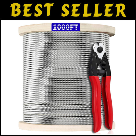 Heavy-Duty 1/8" Stainless Steel Cable - 1000FT for Durable Railing Solutions